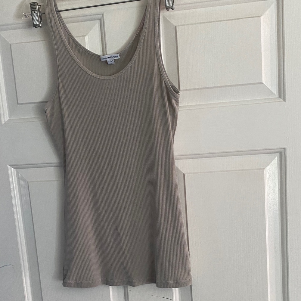 James Perse Beige Ribbed Tank Top